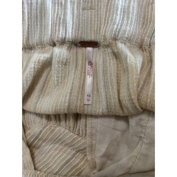 Free People Cream Striped Haram Yoga Rope Belt Pants Sz XS - Picture 5 of 5